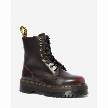 Dr Martens Férfi Jadon Arcadia Bőr Platform Bakancs Bordó